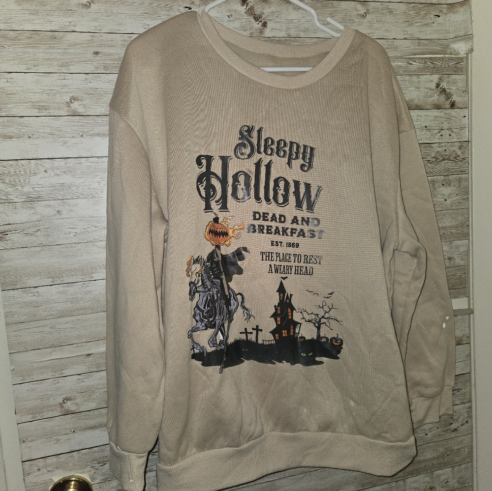 Sleepy Hollow Graphic Beige Sweater